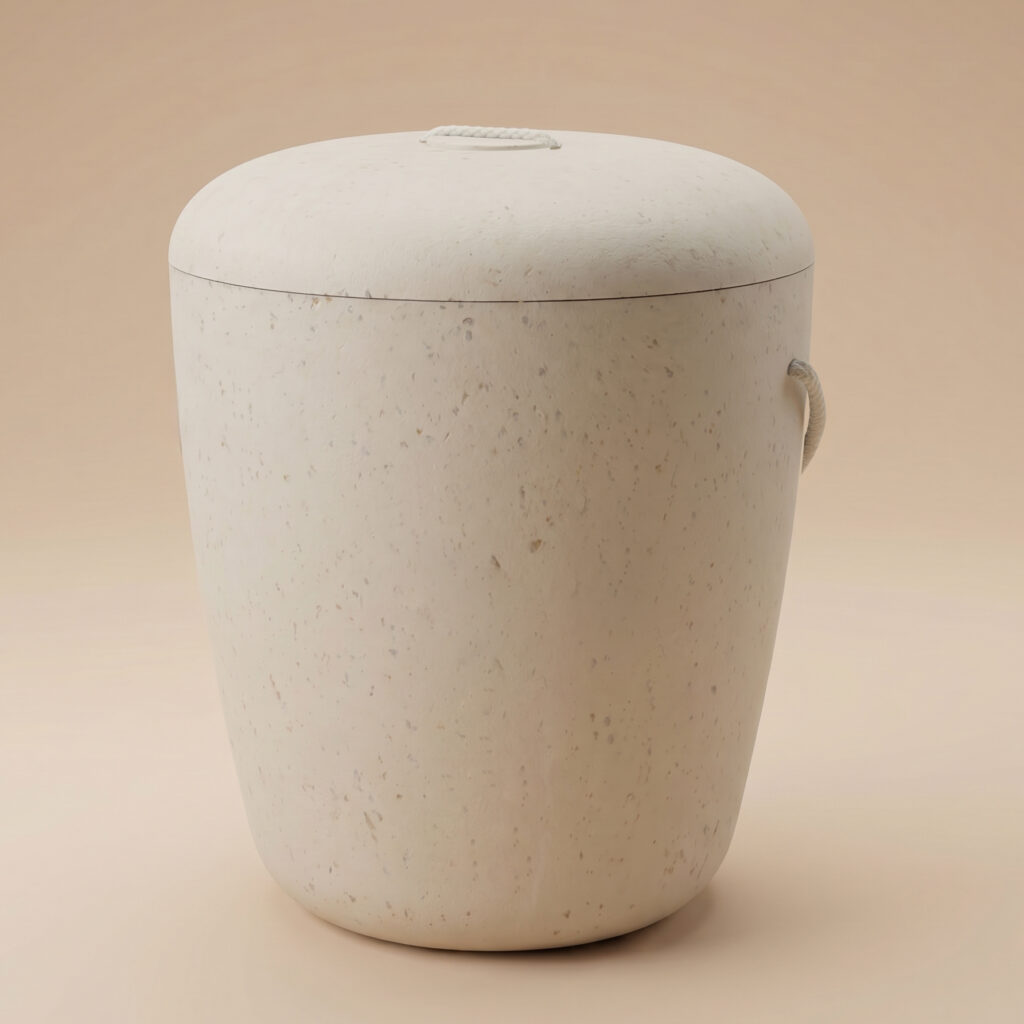 Aava biodegradable urn in very light brown natural color by UrnBT