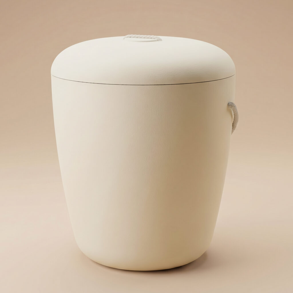 Aure biodegradable urn in pale yellow by UrnBT