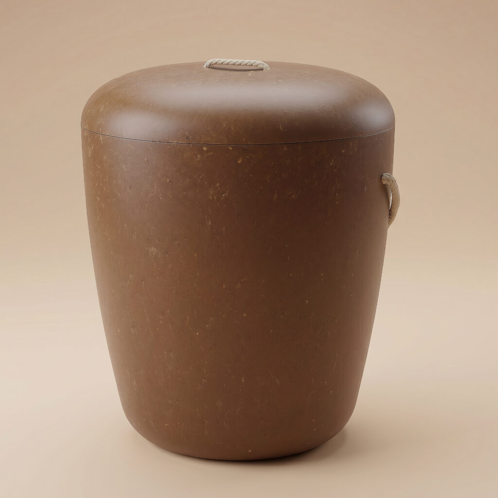Hallava biodegradable urn with natural brown color by UrnBT