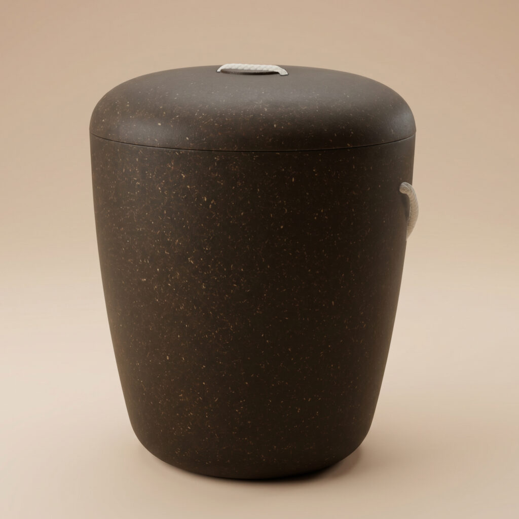 Korsi biodegradable urn in dark brown color by UrnBT