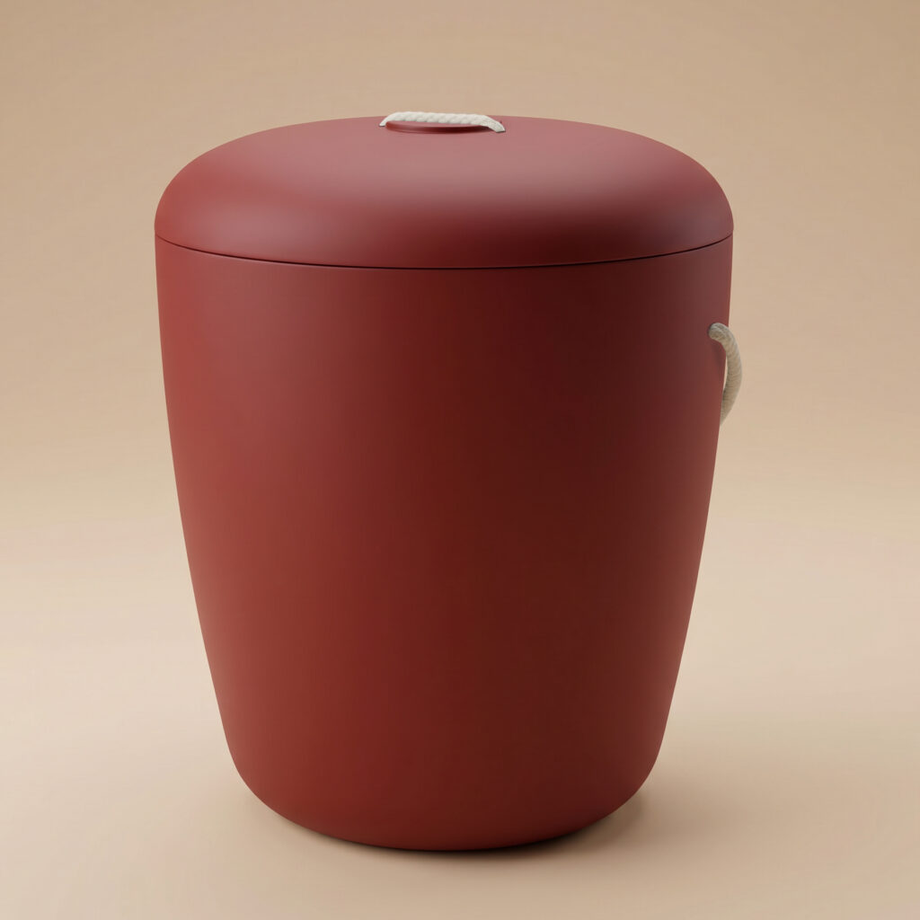 Miela biodegradable urn in deep red by UrnBT