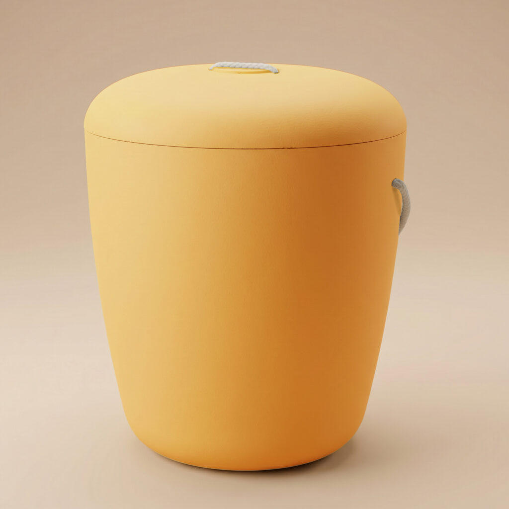 Sola biodegradable urn in yellow by UrnBT