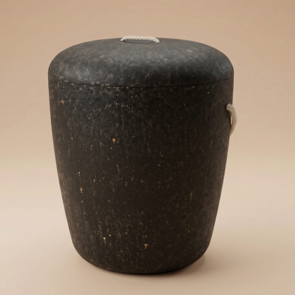 Tervas biodegradable urn in very dark brown natural color by UrnBT