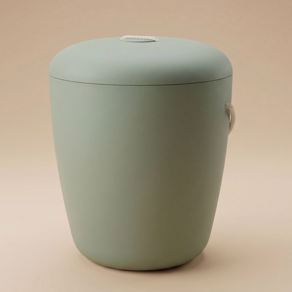 Tuomi biodegradable urn in dark green by UrnBT
